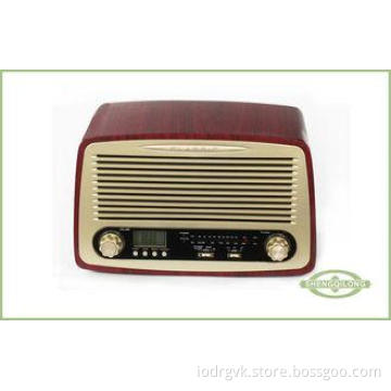 Multifunctional Wooden Classic Retro Radio With Alarm Clock